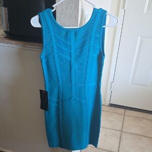 Bebe Blue Sheath Mini Dress for Cocktail Nights